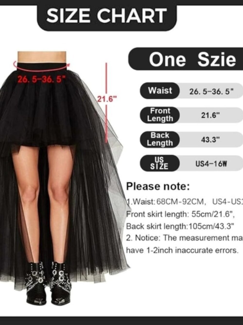 Women's Hi-Lo Long Tutu Tulle Bustle Skirt Elastic Waist Festival Party One Size - Picture 11 of 11